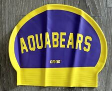 Boné de natação Aqua Bears Arena silicone amarelo e roxo novo sem etiquetas adulto masculino e feminino. comprar usado  Enviando para Brazil