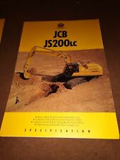 Folheto de venda de escavadeira JCB JS 200 LC 8 páginas 9999/4104 10/91, usado comprar usado  Enviando para Brazil