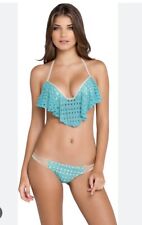 Luli Fama Burbujas De Amor Bikini Set Blue Gold Small for sale  Shipping to South Africa