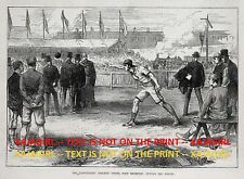Tiro esportivo colocar atletismo, West Brompton Inglaterra 1870s estampa antiga comprar usado  Enviando para Brazil