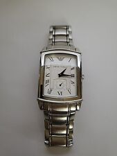 Relógio masculino Emporio Armani tom prata, retângulo, tamanho 6,75 pol. Bateria nova , usado comprar usado  Enviando para Brazil