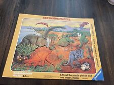 VTG Rare Ravensburger See Inside Frame Board Dinosaur Puzzle Germany 1986 for sale  Shipping to South Africa