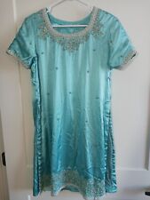 Vestido 100% seda LUXO feito à mão pequeno pijama forrado azul Tiffany , usado comprar usado  Enviando para Brazil