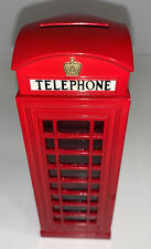 London Red Cast Metal British Telephone Booth Bank - SHIV Souvenirs 6” Tall for sale  Shipping to Canada