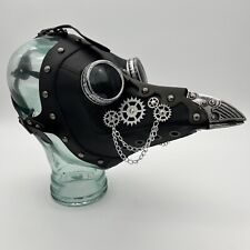 Negro Peste Doctor Gafas Disfraz de Halloween Nariz Pico Cuero Máscara Steampunk segunda mano  Embacar hacia Argentina