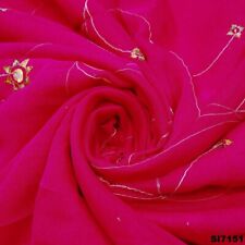 Usado, Sari magenta bordado Sari Georgette mezcla tela sintética SI7151 comprar usado  Enviando para Brazil