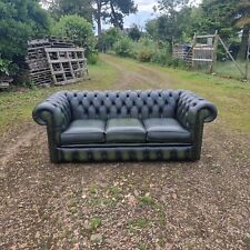 Green leather chesterfield for sale  HUNTINGDON