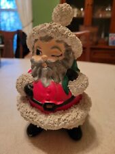 Vintage 70s Christmas Atlantic Mold Hand Painted Ceramic 7" Winking Santa Claus  for sale  Selkirk