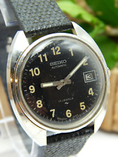 Reloj Seiko Vintage Estilo Militar 17 Joyas Automático Caballeros 7005 con esfera negra segunda mano  Embacar hacia Argentina