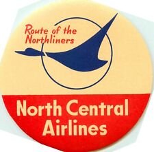 Route of the Northliners ~NORTH CENTRAL AIRLINES~ Etiqueta de equipaje, COMO NUEVA Y ORIGINAL segunda mano  Embacar hacia Argentina