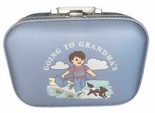 Maleta retro vintage para ir a la abuela azul carcasa rígida equipaje niño perro segunda mano  Embacar hacia Mexico