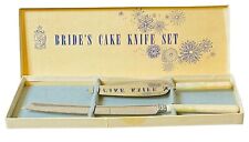 KIRK’S SHEFFIELD BRIDE’S CAKE FACA SERVIDOR CONJUNTO TALHERES DE AÇO INOXIDÁVEL FORJADO REINO UNIDO 1964, usado comprar usado  Enviando para Brazil