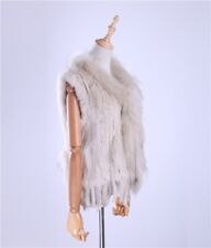 Usado, Colete de malha feminino moda pele de coelho real guarnição de pele de guaxinim coletes femininos comprar usado  Enviando para Brazil