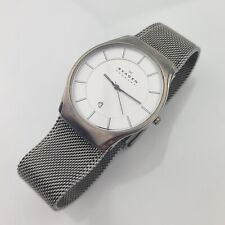 Relógio de data ultrafino Skagen da Dinamarca titânio 956XLTTW pulseira de malha de tubarão comprar usado  Enviando para Brazil