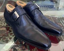 MAGNANNI NEIMAN MARCUS NAVY BLUE MONK STRAP SHOES MEN SZ 9 MED for sale  Shipping to South Africa