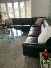 leather couch set black for sale  Staten Island