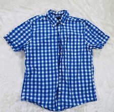 Camisa Tommy Hilfiger com botões M azul branca xadrez bolso quadriculado comprar usado  Enviando para Brazil