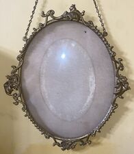 Antique Hanging 1890-1920 Victorian ORNATE Oval Metal Picture Frame 12Hx10W, used for sale  Shipping to South Africa