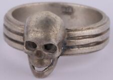 925 Sterling silver SKULL Brutal Ring Jewelry Memento mori style Biker Gothic US for sale  Shipping to Canada