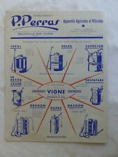  prospectus catalogue : appareils agricoles et viticoles P PERRAS : moteur fixe d'occasion  Saint-Romain-de-Colbosc