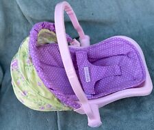 Pleasant Bitty Baby Doll Baby Carrier Car Seat Pink/Purple w/ Lime Green for sale  Shipping to South Africa