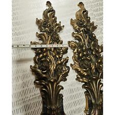 Large 1970's Ornate Gold Homco Syroco Wall Double Wall Candelabra Candle Holder, for sale  Shipping to South Africa
