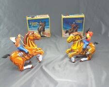 Brinquedo mecânico vintage de estanho para caubói e índio a cavalo MTU Coreia com caixa  comprar usado  Enviando para Brazil