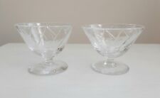 Set of 2 Art Deco Hand Cut Crystal Sundae/Dessert Glasses for sale  Shipping to South Africa