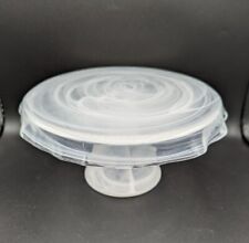 Used, Anthropologie Glass Cake Stand - Clear & White for sale  Shipping to South Africa
