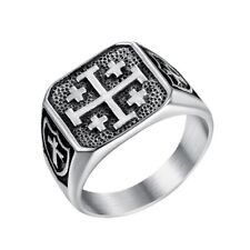 Mens Stainless Steel Maltese Cross Crusader Knights Templar Ring Size 7-15 for sale  Shipping to South Africa