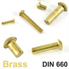 Solid Brass Round Head Rivets DIN 660 Dia 2mm 3mm 4mm 5mm 6mm Dome Pan Head RIV for sale  Shipping to South Africa