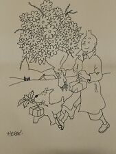 Hergé drawing paper d'occasion  Expédié en Belgium