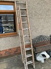 Vintage Triple Ladders Wooden 27 Step In Total  for sale  Shipping to South Africa