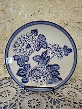 Prato decorativo de porcelana azul branco motivo floral comprar usado  Enviando para Brazil