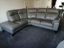 Dfs grey leather for sale  STAFFORD
