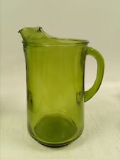 Green glass pitcher for sale  RUGBY
