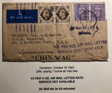 1943 Homerton England Chin Wag Wrapper capa correio aéreo para forças do Oriente Médio comprar usado  Enviando para Brazil