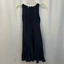 Vestido de seda Rebecca Taylor azul marinho cintura caída sem mangas painel transparente 2, usado comprar usado  Enviando para Brazil