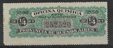 ARGENTINA Antiguo REVENUE OFICINA QUIMICA BUENOS AIRES 1898 Muy Raro segunda mano  Argentina 