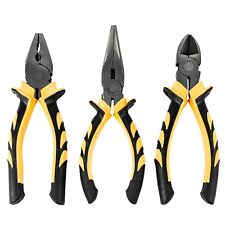 3 Piece Combination Heavy Duty Pliers Set Soft Grip Snips Tools Plier Steel for sale  Shipping to South Africa
