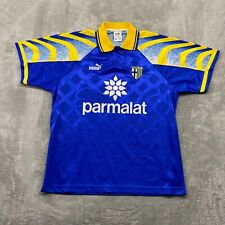 Camiseta de futebol vintage Puma 1996 Parmalat Parma A.C azul média feita na Itália comprar usado  Enviando para Brazil