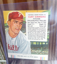 Curt Simmons 1954 Red Man Tobacco All-Star Series #NL12 Exc- Com Aba comprar usado  Enviando para Brazil