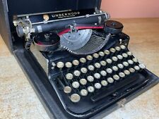 1927 Underwood Four Bank Working Glossy Black Typewriter w New Ink for sale  Shipping to South Africa