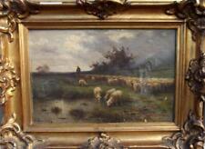 ANTIQUE Pastoral Barbizon Landscape Oil Painting INDISTINCTLY SIGNED Restoration for sale  Shipping to Canada