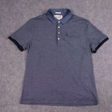 Camisa polo pinguim grande meio botão azul herança slim fit casual masculina, usado comprar usado  Enviando para Brazil