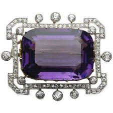 Stunning Emerald Cut Lab Created Amethyst Princess Collection Wedding Broochs for sale  Shipping to South Africa