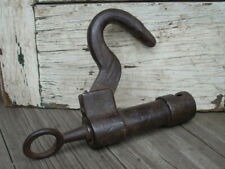 Used, Antique Large Hand Forged Barrel Padlock Lock with Screw Key - WORKING for sale  Shipping to South Africa