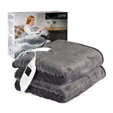 LUXURIOUS ELECTRIC HEATED THROW SOFT FLEECE GREY OVER BLANKET DIGITAL CONTROLLER for sale  Shipping to South Africa