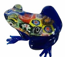 Usado, Estatueta de sapo de vidro arte Millefiori azul cobalto Itália feita à mão colorida linda comprar usado  Enviando para Brazil
