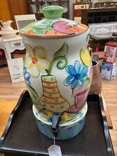 Vicki Carroll Beverage Dispenser Floral Design with Ice Bucket Pottery and Decor for sale  Shipping to South Africa